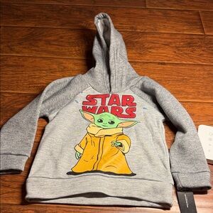 Disney Star Wars Gray  baby Yoda Hoodie. New w/tags